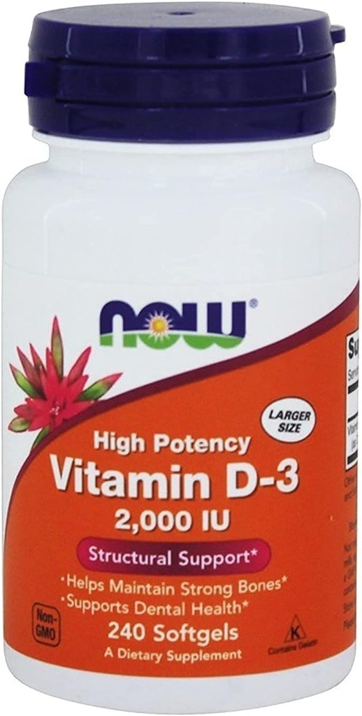 Sekarang Foods, (2 Pack) Vitamin D-3 Tinggi Potency, 2.000 IU, 240 Softgels
