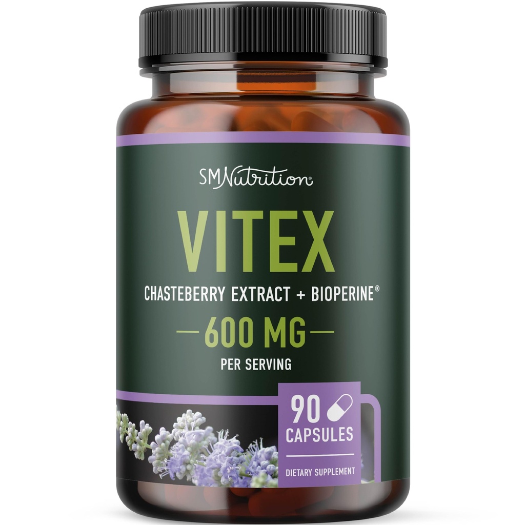 Vitex Chasteberry Suplement 600mg 124; Agnus Castus untuk Keseimbangan Hormone Wanita, Menopause, Regularitas Menstrual & Hormonal Acne * 199124; Disertifikasi Gluten- Free, Vegetarian 124; 90 Capsules, 3- Bulan Supply