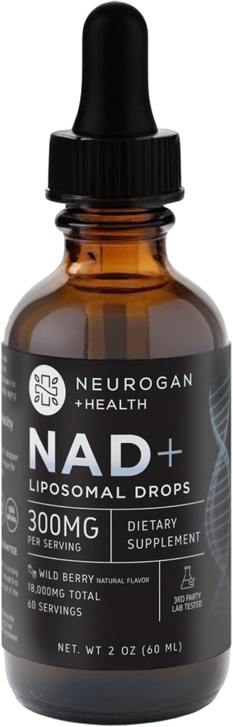Neurogan NAD + Lipomal Drops - 300mg Per Serving, 18000mg Total - Liquid Drops Suplemen - Cellular & Imune Dukungan NAD - Nicotinamide Adenine Dinucleotide untuk Women & Men
