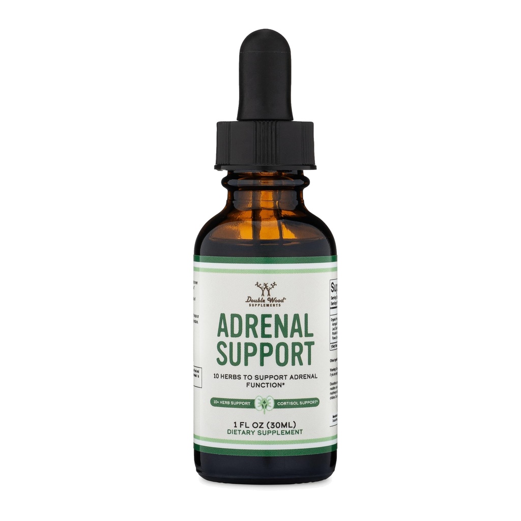 Suplemen Dukungan Adrenal (Liquid Drops) - 10 Adaptogens Organik untuk Adrenal Fatigue (Satu Bulan Supply) Manajer Cortisol untuk Relief Stress (10 Asptogenic Herbs untuk Kesehatan Adrenal) oleh Double Wood