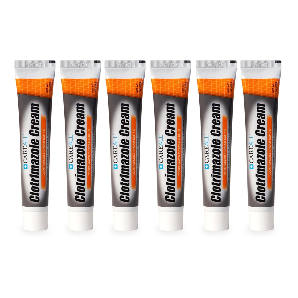 CareAll Clotrimazole Antifungal Cream 1% USP 1.0 oz. (6 Pack), Cures Most Athlete Foot, Jock Itch dan Ringworm, Soths dan Relieves Iicing, Burning and Cracking dari Kondisi ini