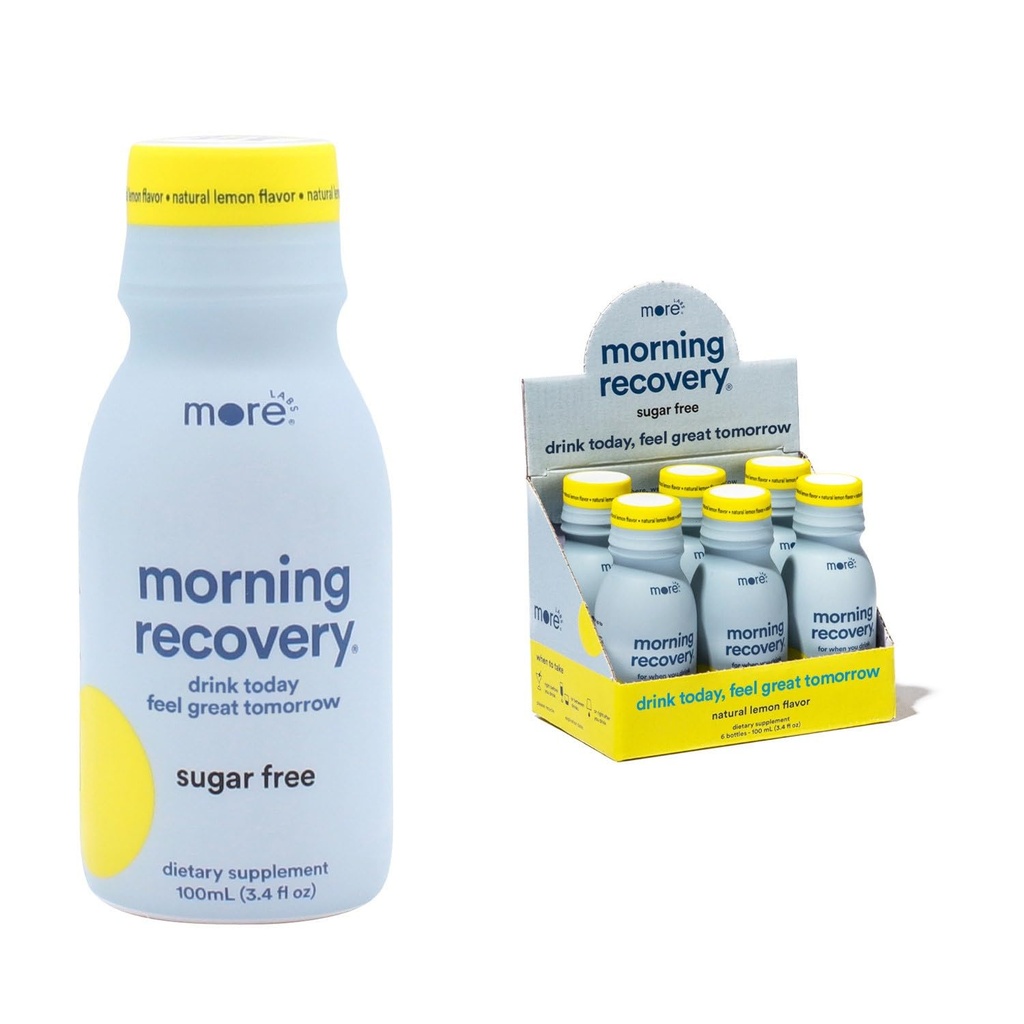 Recovery Electrolite, Milk Thistle Drink Proprietary Formulation to Hydrate While DHM, Non GMO, Vegan - Free, Sugar- Free Lemon, Pack of 6