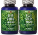Klamath ganggang hijau biru - BLUE green ALGAE 500MG dari Danau Klamath - antioksidant suplemen nutrisi, spirulina pil ekstra, pil energi untuk wanita kebal - 2 Bot 120 Capsules