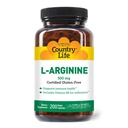 Country Life L-Arginine Caps dengan Vitamin B-6, 500mg, 200 Vegan Capsules, Disertifikasi Gluten Bebas, Sertifikasi Vegan