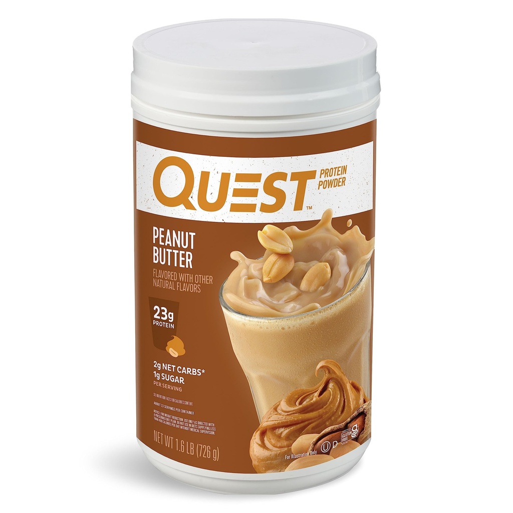 Quest Nutrection Peanut Butter Powder, 23g Protein, 1g Sugar, Low Carb, Gluten Free, 1.6 Pound, 23 Servis