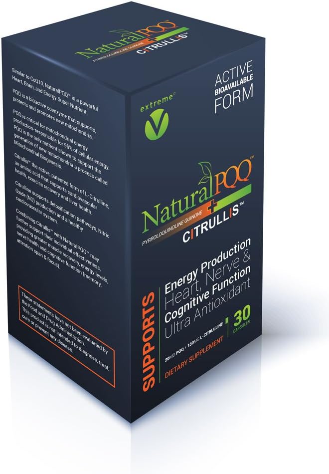 GrafalPQQ - Mitokondrial Energy Nitric Oxide Booster - Citrullis for Extended Energy. 20mg (Pyrroloquinoline Quinone)