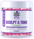 Gambar & Tone Gummies untuk Perempuan 40 + 14; Creatine, Magnesium, Tart Cherry & Sea Moss 124; Dukungan Peri- Menopause, Energi & Post Workout Pemulihan 124; 150 Vegan Gummies