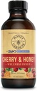 Honey Gardens Cherry & Honey Soothing Throat Syrup, Apitherapy Formula dengan Organic Raw Honey, Organic Apple Cider, Black Cherry, dan Herbal Extracts, 24 Servings, 4 FL.