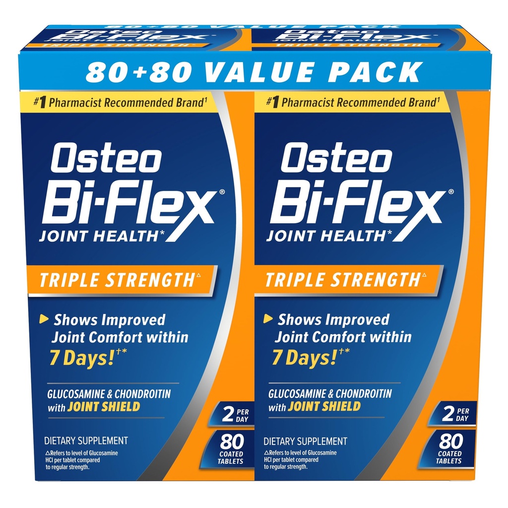 Osteo Bi- Flex Triple Kekuatan Kembar, 80 Count, 2pack