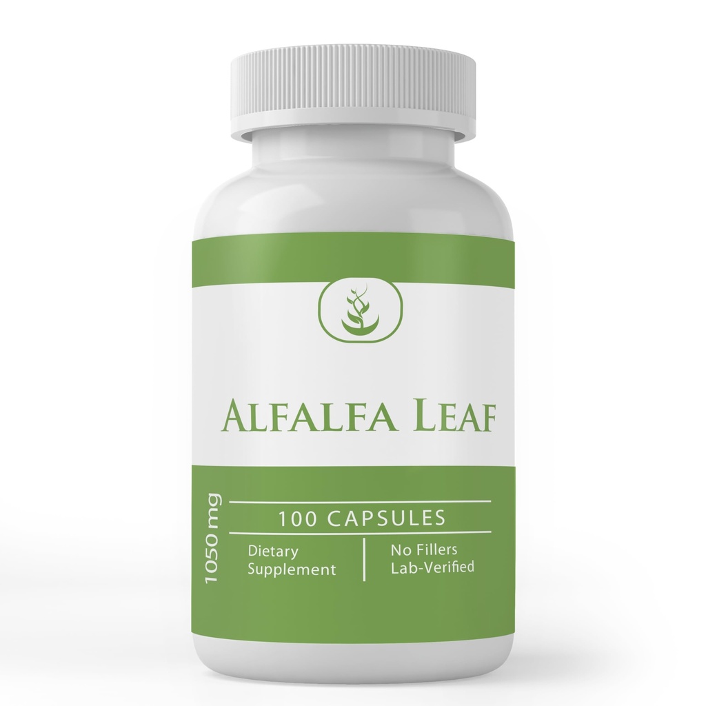 Murni Ingrediens Alfalfa Leaf (100 Capsules) Selalu Murni, Tidak Ada Addonist Atau Pengisi, Lab Verifikasi