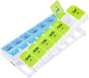 AUVON Weekly Pill Organizer 2 Kali sehari Arthritis Friendwith Spring Open Design, BPA Free 7 Day AM Kotak Pill Box Case dengan Kompartemen Large Piate untuk Memegang 9 Fish Oils, Supplemen, Pengobatan