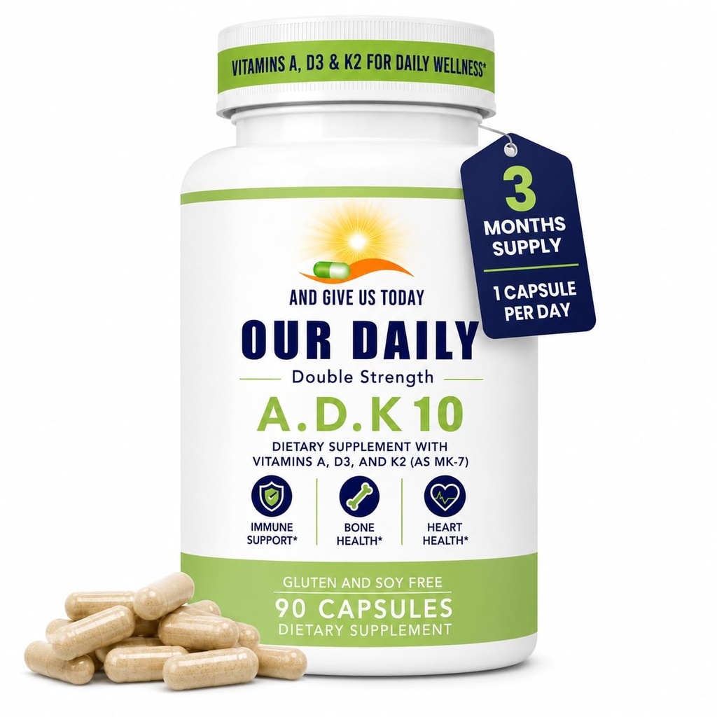Vitamin A1, D3 dan K2 (sebagai MK7) - Physician Formulasi Suplemen Bone & Imune System - Gluten Free, Non-GMO - 90 Vegetarian Capsules