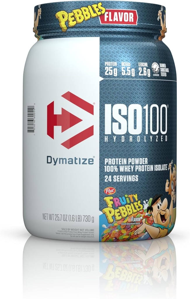 dymatize ISO100 Hydrolyzed 100 Whey Protein Isolat Fruity Pebbles (1.6 Lbs. / 24 Servis)