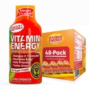 Fokus Energi Vitamin + Ekstra Energi Shot Fruit 48 Pack, 260mg Natural Caffeine, B-Vitamin, CoQ10, Amino Acids, Focus, Produtivitas & Kejelasan, Nol Gula, Gluten- Free, 1.93 fl oz