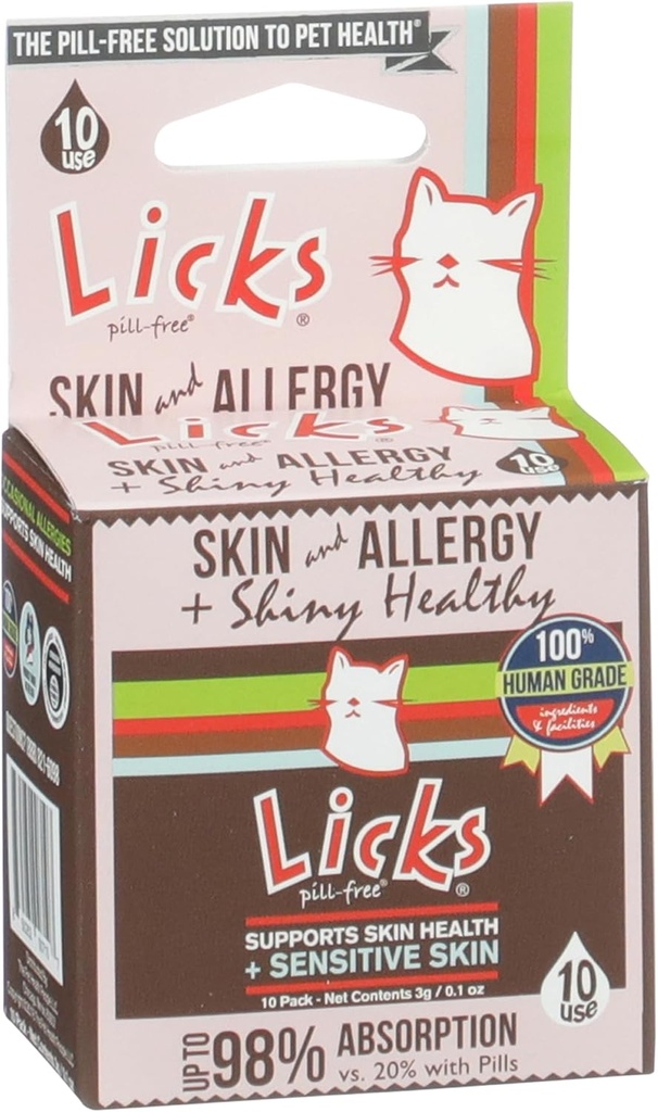 Licks-Cat Allergy-Cat Skin and Allergy-LiquiPaks-10 Use