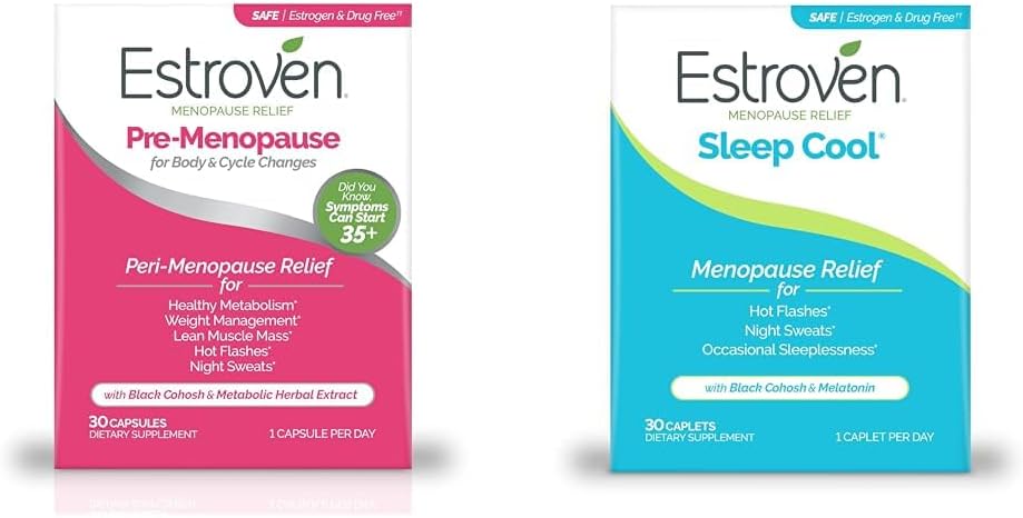 Estroven Menopause Relief Bundle with Pre- Menopause 30 Ct and Sleep Cool 30 Ct