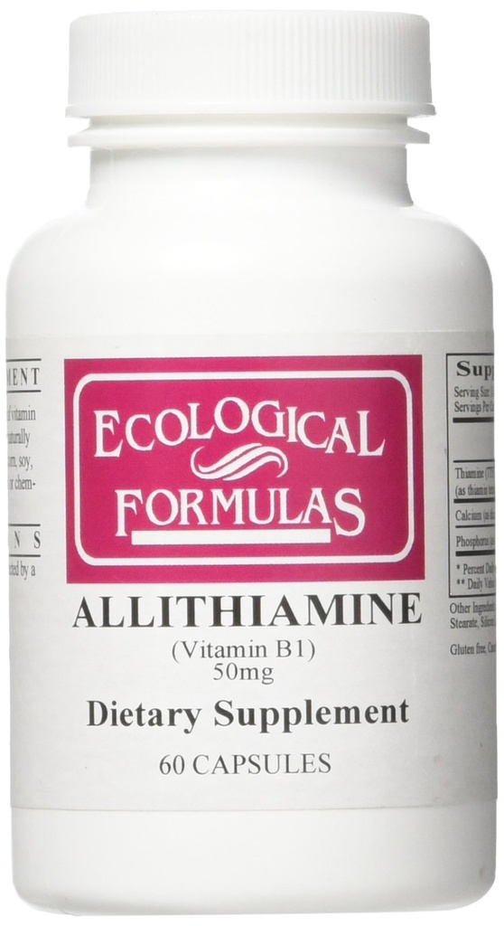 Formula Ekologi Allithiamine Vitamin B1 50 Mg, Putih, 60 Count