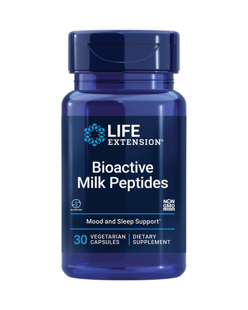 Pendukung Mood Sehat, Tambahan Tidur, Relasi, Peptida Susu, Tabir kepala Casein, Bebas, Bebas Gluten- Bebas, Bukan-GMO, Vegetarian, 30 Capsules