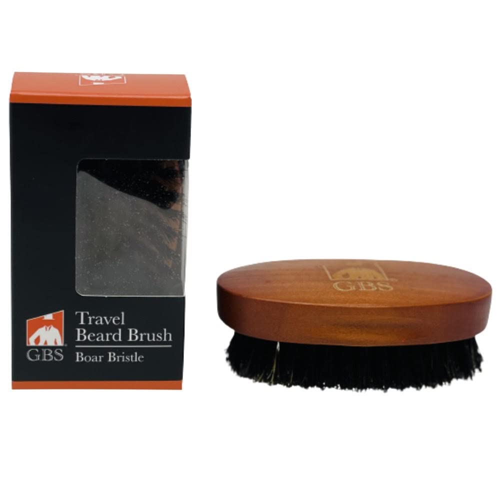 G.B.S Men 's 100% Boar Bristle Wooden Handle Beard Brush