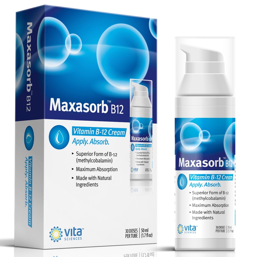 Vitamin B12 Cream Metil B-12, Methylcobalamin B12 1000 mcg Energy, Health & Vibrant Skin, Powerful Topical B12 Skin Cream - Membantu dengan Eczema & Psoriasis. Energi Seperti Patch B12