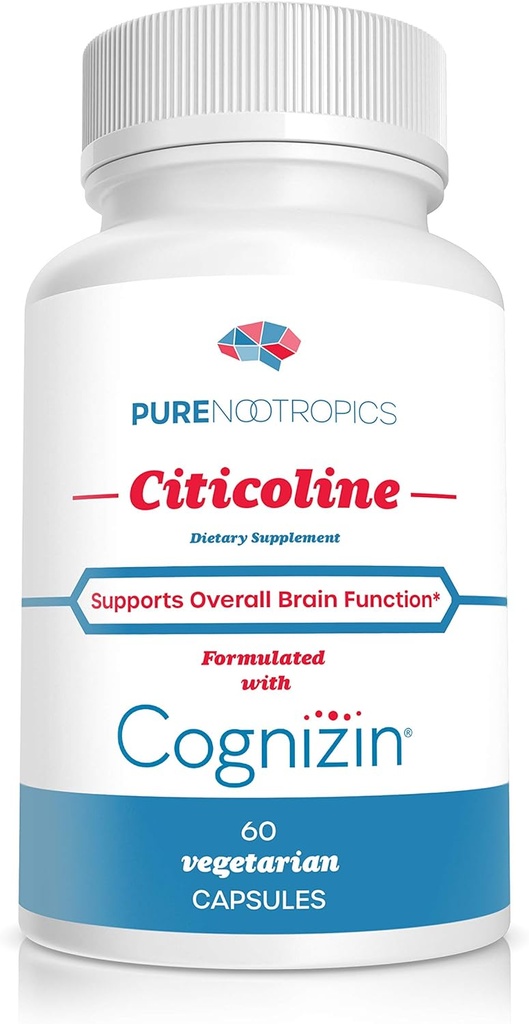 Murni Nootropics - CDP Choline (Citicoline) Capsules 300 mg Capsules 12.4; 60 Veg Cap Value Pack £124; Pasokan Fungsi Kognitif dan Performance, Memori, Perhatian dan Kesehatan Otak 124; Bioavable Conizin