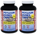 Yerba Prima Psyllium Husk Caps - 180 Capsules (Paket 2) - Mudah untuk Swallow Fiber Suplemen - Colon Cleanse - Gut Kesehatan - Non-GMO Gluten Bebas