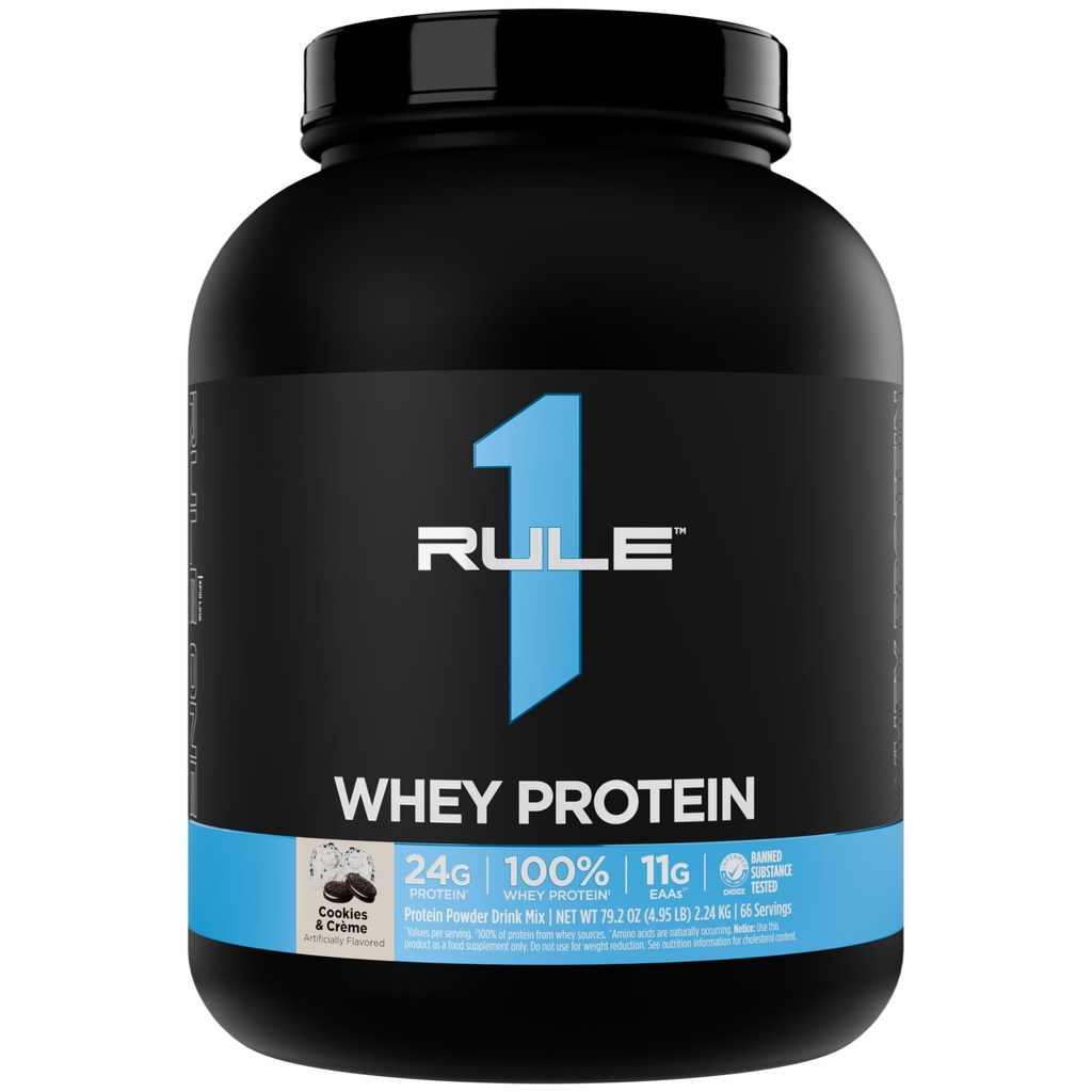 Aturan 1 Whey Protein - 24g Fasting Protein dari All- Whoy Sumber dengan Alami Occurring EAS untuk Pemulihan Kerja atau Kapanpun Gunakan (5 Pounds *, Cookies & Crème)