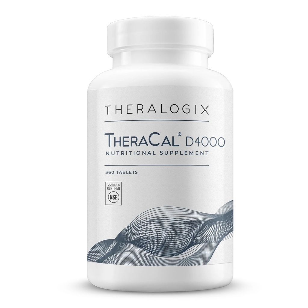 Theralogix TheraCal D4000 - Bone Health Supplemen dengan Kalsium, Magnesium, Vitamin D3, Vitamin K2 & Boron * - 90- Day Suppply - NSF Sertifikasi - 360 Tablet