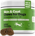 Deley Companals Skin & Coat Chews - Dog Allergy Chews with Omega 3 Fish Oil, Biotin, Collagen and Esculen Vitamin - Supports Dog Itching Skin Relief, Reduces Dryness and Healthy Coat - Made in USA