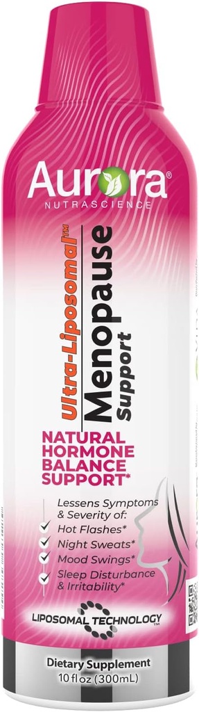 Aurora Nutrascience Ultra- Lipomal Menopause Dukungan dengan Clinically Proven EstroG-100 untuk Mengurangi Menopause Symptoms & Perimenopause, Hot Flashes, Night Sweats, Mood Swings, 30 cuplings, 10 fl oz