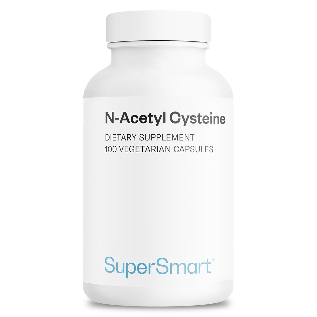 Supersmart - NAC N-Acetyl Cysteine 1800 mg Per Day - Amino Acids - Antioxiddants & AntiAging Suplemen - Glutathione Pecursor 12.4; Non-GMO & Gluten Free - 100 Vegetarian Capsules
