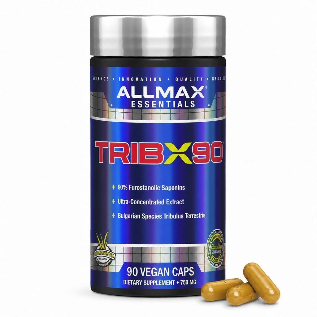 Trib Nutrition ALLMAX X 90, Tribulus Bulgaria Ultra- Ekstrak Terkonsentrasi, 90 Kapsul