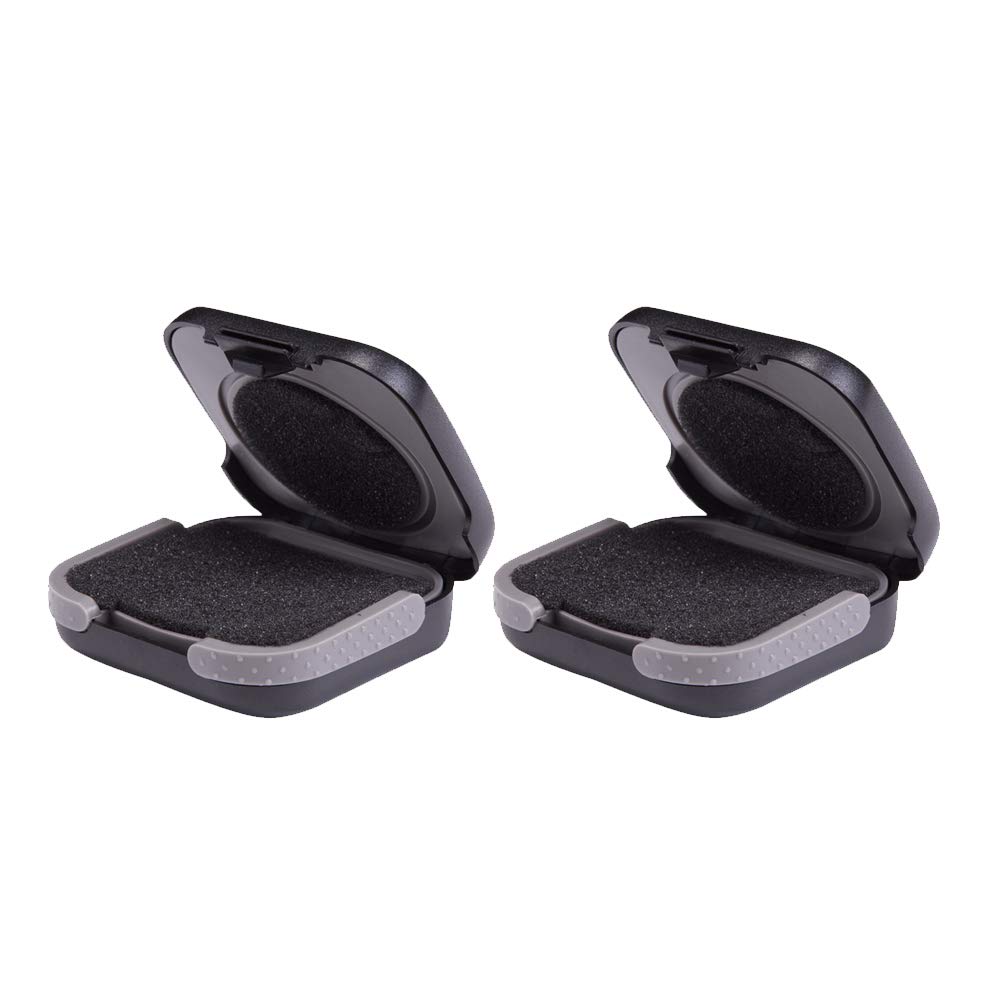SOUNDLLINK TANGAN Aid Case Hard - Hearing Aids Carrying Box Small Holder for CIC, ITC, bukan untuk BTE ABS Black (2 pcs in 1 Pack)