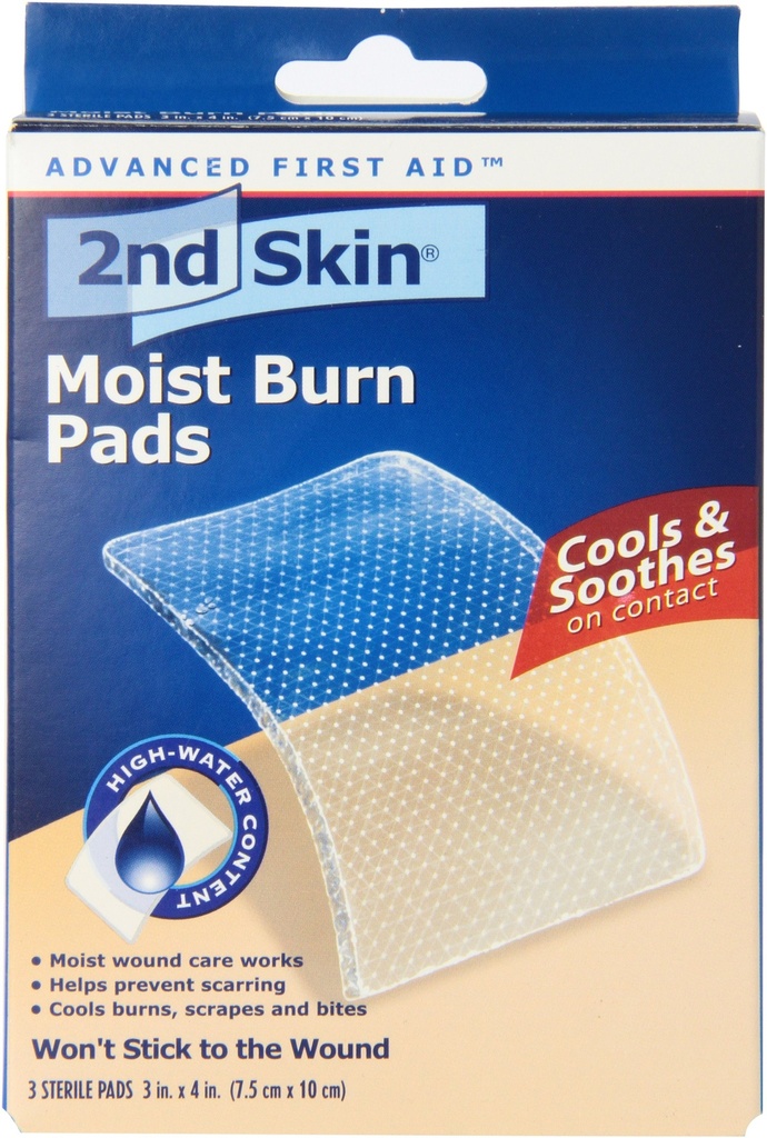 Spenco 2 Skin Moist Burn Pads, Besar (3 x 4 Inches), 3-Cacah