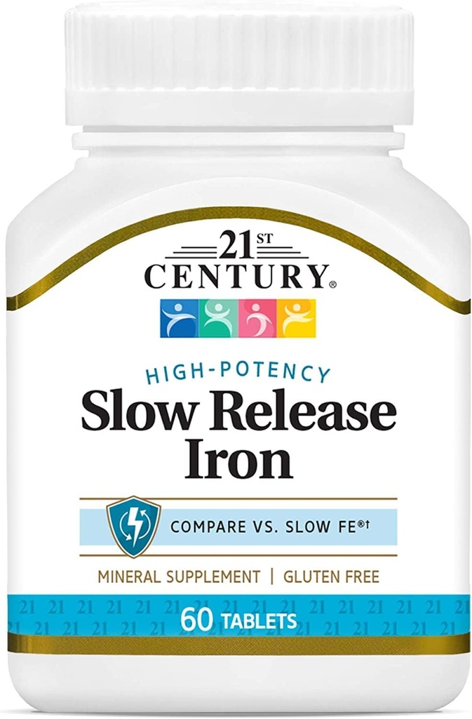 Abad ke-21 Lepaskan Iron Tablet 60 ea (Pack of 12) - Paket May Vary