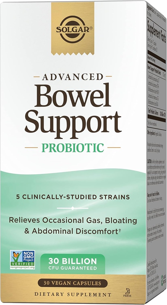 Solgar Bowel Dukung Probiotik, 30 Kapsul