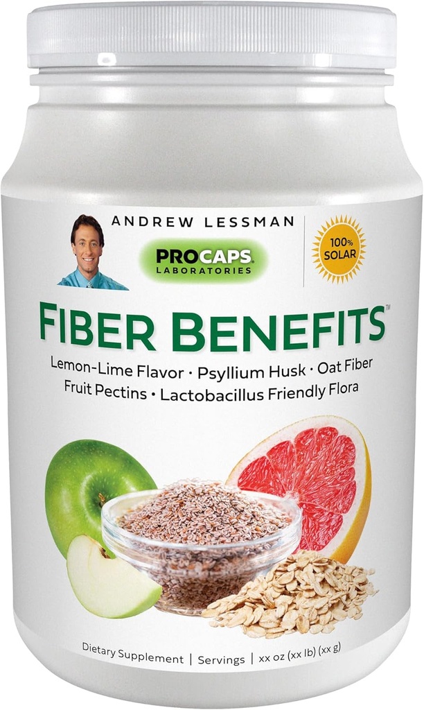 ANDREW LESSMAN Fiber Benefit 120 Dulders - Lime, Gentle, Soluble Natural / Impolble Fiber, Promes Regularitas, Cleansing. Psyllium Husk, Oat, Apple, Grapefruit, Guar Gum, Prograine