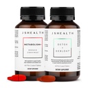 JSHealth Vitamin Bloating Bundle - termasuk Detox + Debloat Liver Health Formula & Metabolisme + Natural Energy Support
