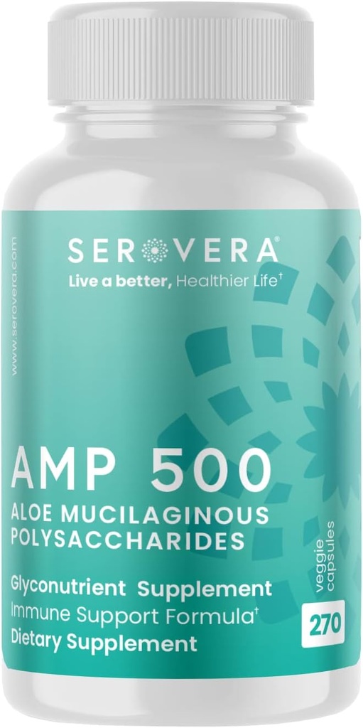 AMP Aloe Organik Glyconutrient Suplemen - Dukung Sistem Imune, Tract Digetical, dan Kesehatan Colon 270 caps