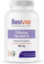 "Tribulus Terrestris 850mg per Capsule" (Katup Vegetarian 240) - Ekstraksi standardisasi - Min 45% Saponin- Tanpa Silicon Dioksida - Tanpa Pemasangan - Vegan - Non GMO - Gluten Bebas