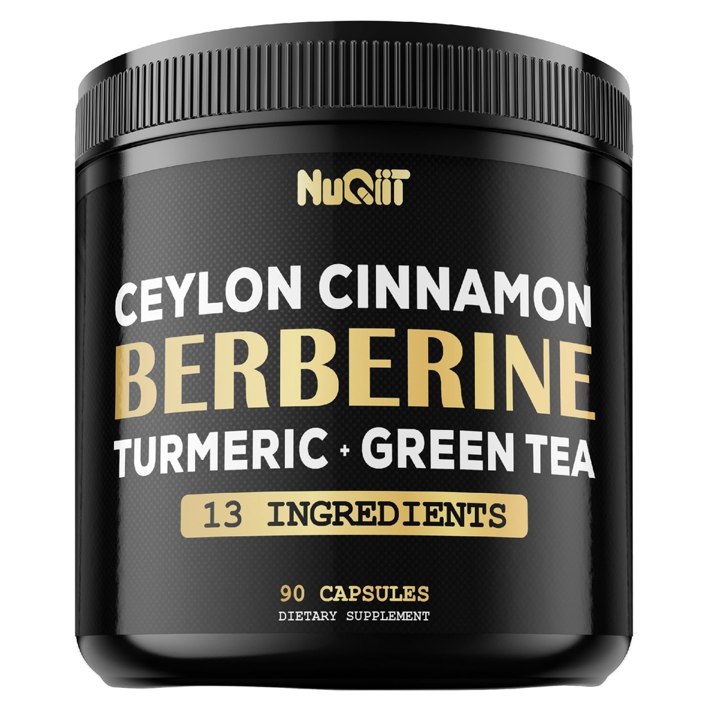 Suplemen Berberine. Ditambahkan Curcumin Turmeric, Teh Hijau & Lebih - Dukungan Kesehatan Jantung, Manajemen Tubuh & Sistem Imune - 90 Kapsul selama 3 Bulan Supply