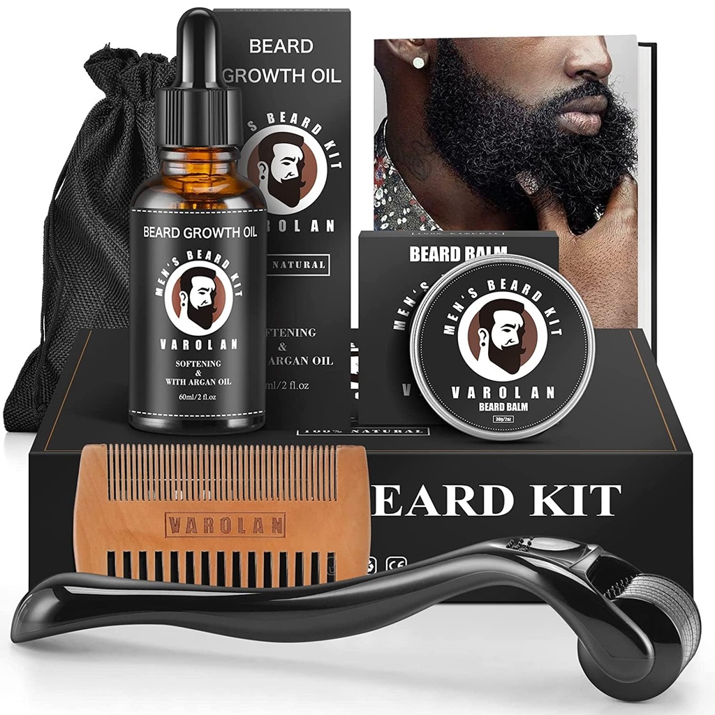 Beard Growth and Grooming Kit - Growth Oil (2Oz), Balm, Comb, Eb, Buku Penyimpanan, Kumis Mens Gift Set untuk-Nya