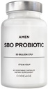 Tambahan amin Probiotic, SBO Probiotic and Organic Pregities, 50 billion CFUs, Shelf Stable, No Recovation Required, Flora Daily Probiotic Formula Perempuan & Men, Vegan & Non-GMO, 60 Capsules