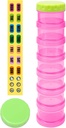 7 Hari Kasus Pill Organizer Stackable Tambahan Mingguan Vitamin Pil Holder Discenser Ekstra Translucent Pink dengan Label dan 2 Lids Lagi