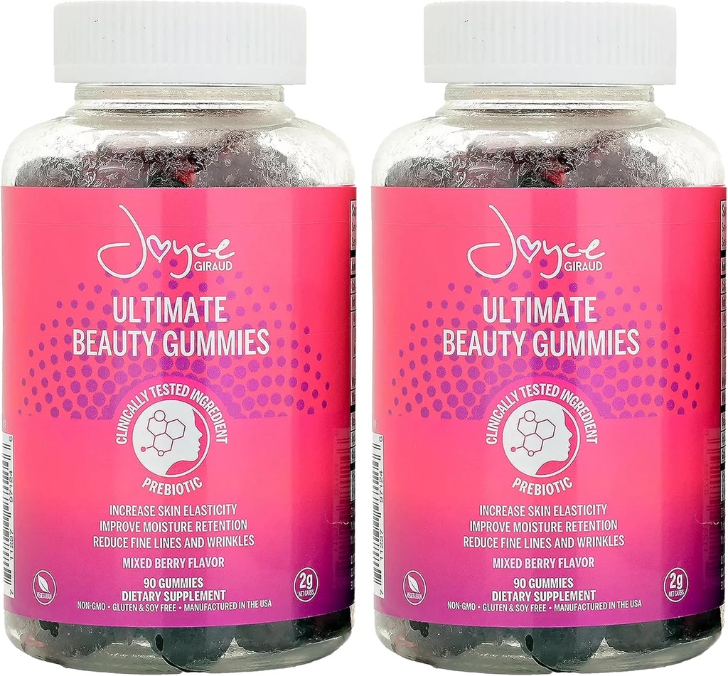 Joyce Giraud Ultimate Beauty Gummies, 60- Day Supply, Support Skin Hydration & Healthy Skin Tone, 180 Gummies