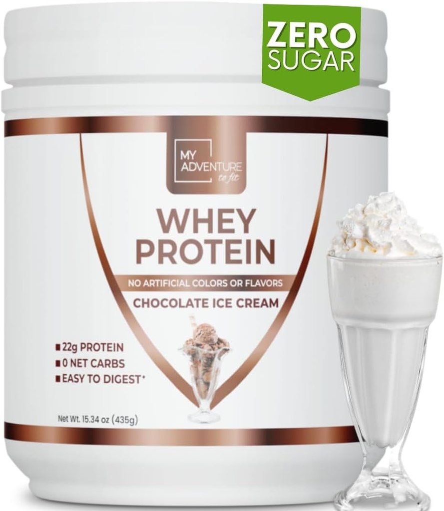 Petualangan saya untuk Fit Whey Isolat Powder Protein - Low Carb Protein Powder for Women - Sweetened with Steveia Whey Isolate Protein untuk Pertumbuhan Muscle - Protein Powder (Cokelat Ice Cream, 15 Pelayan)