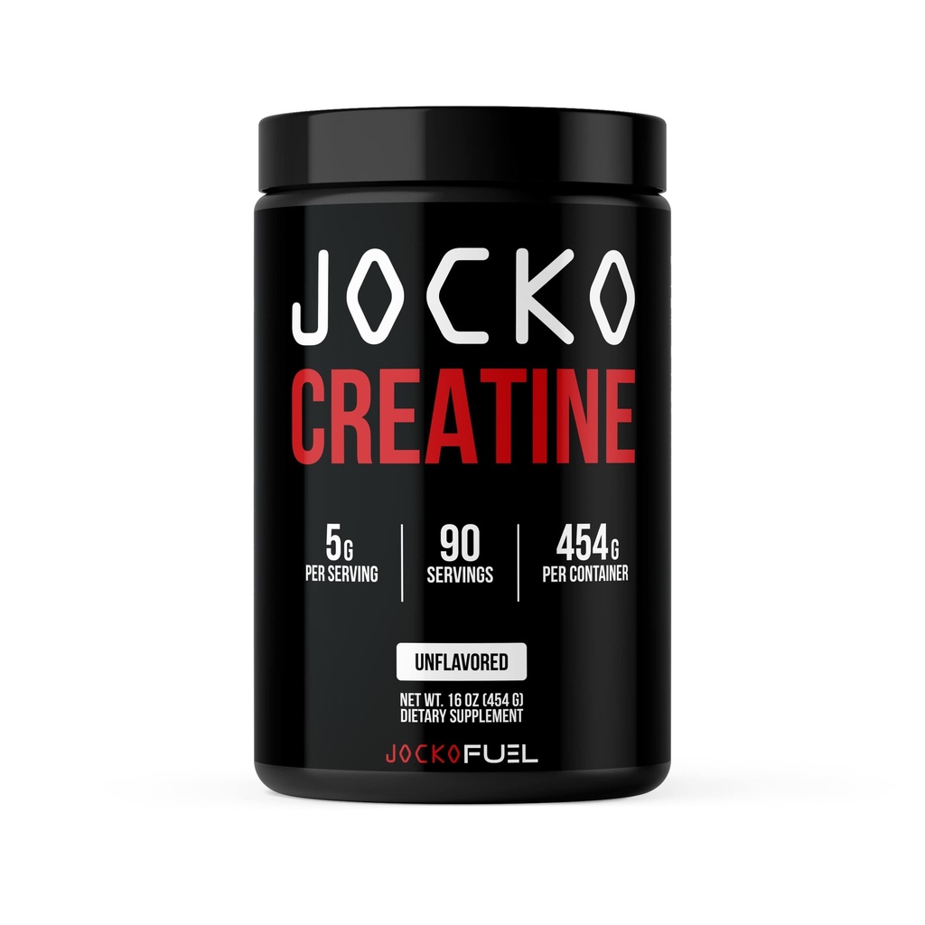 Jocko Fuel Creatine Monohydrate, Bubuk Micronized Murni untuk Pria & Perempuan, Mendukung Perkembangan Otot, Kekuatan, Pemulihan & Penyatuan, Tanpa Rasa, 450 Grams, 90 Hamba