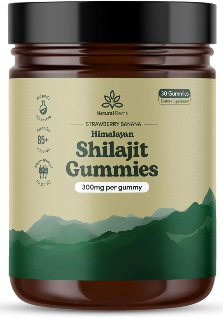 Rems Organic Shilajit Gummies for Men and Women - Lab Testing - Made in USA