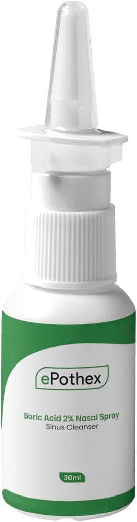 Boric Acid 2% Nasal Spray - Clears Airway Passages - Menyediakan Dukungan untuk Seasonal & Cronic Sinus Challenges - 30ml