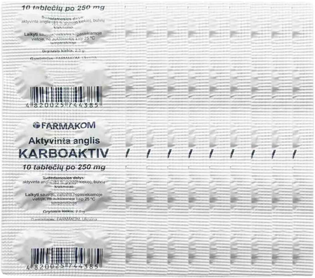 Diaktifkan Karbon Charcoal Tablet Diadvention Food Supplement 5 Sheets X 10 tablet